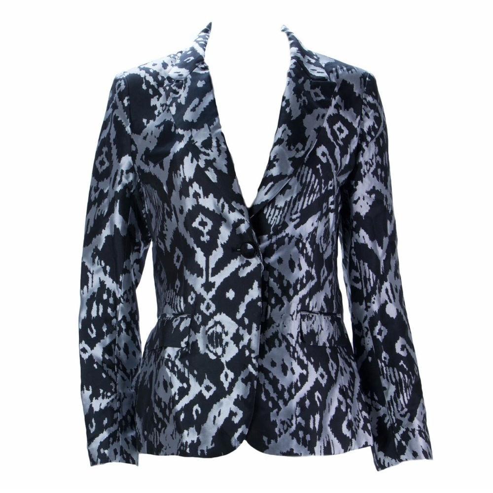 Stevie Mac New York Black & Gray Patterned Blazer Size 10 New NWT